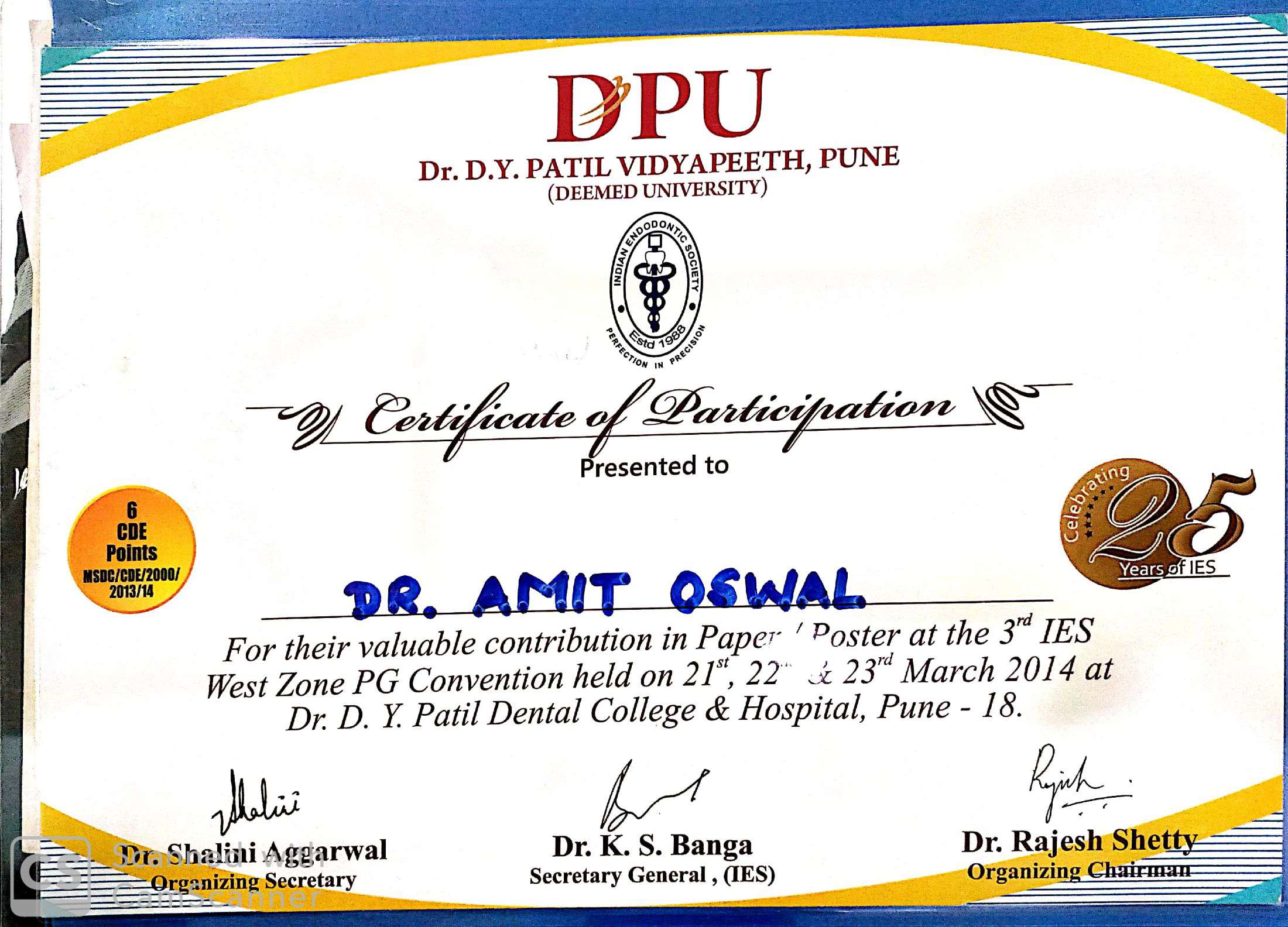 Paper Participation by the best dental clinic in Mumbai