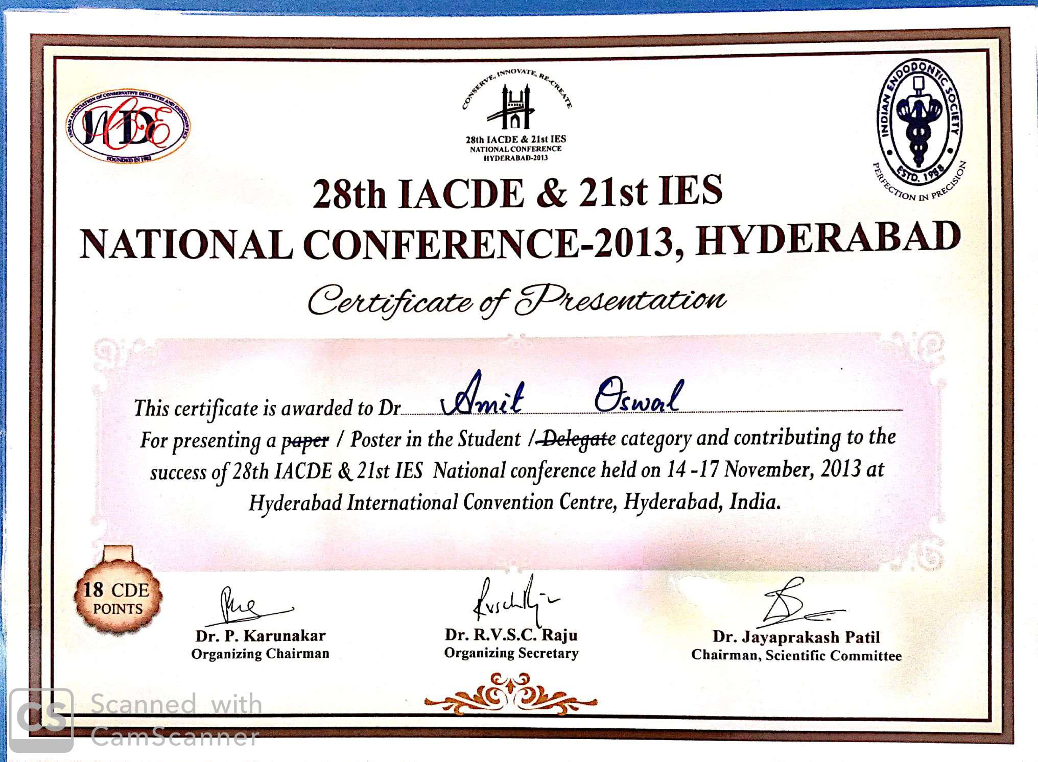 Odental contribution at 28th IACDE & 21st IES national conference