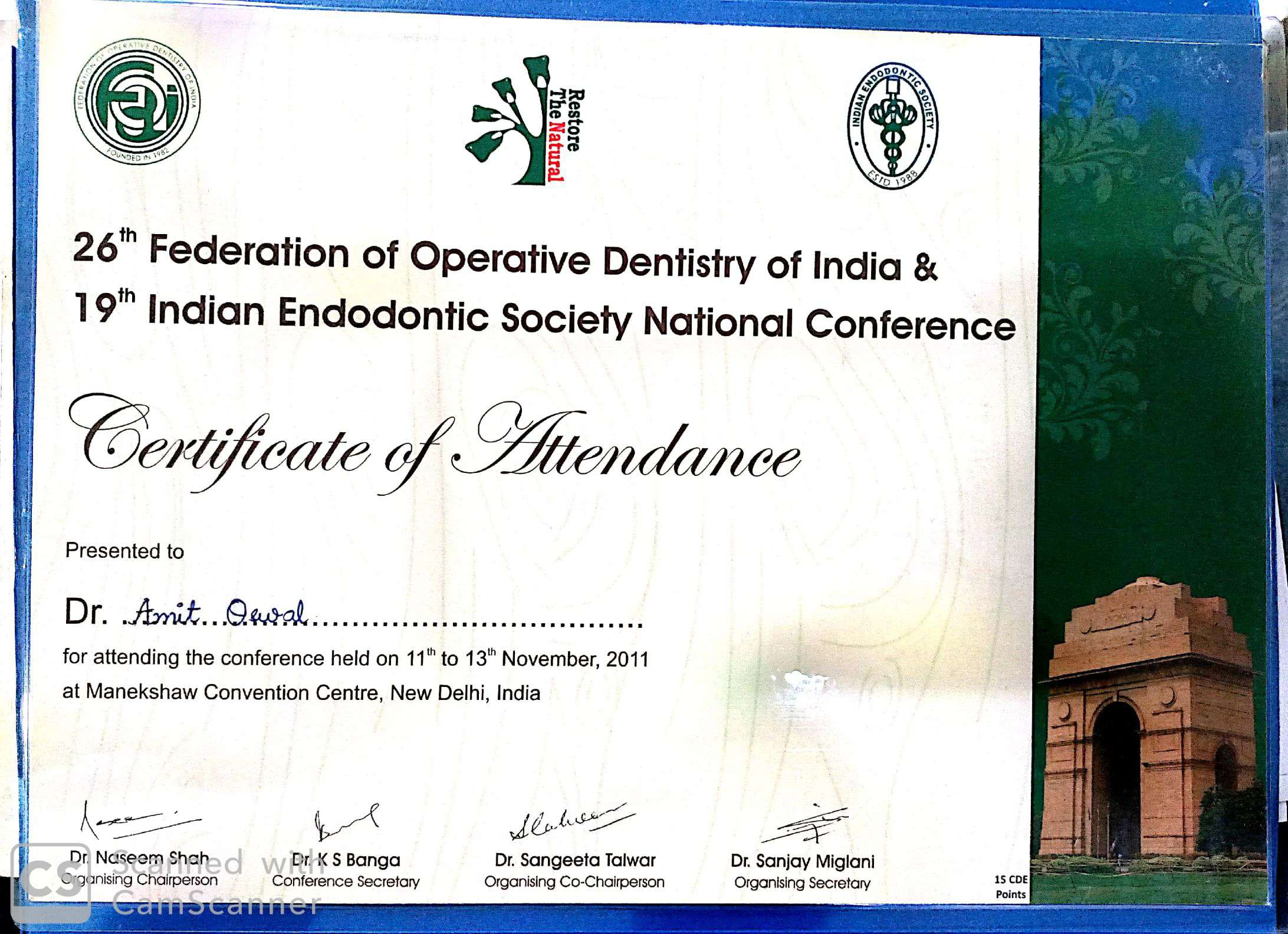 Participated in the 19th endodontic surgery national conference